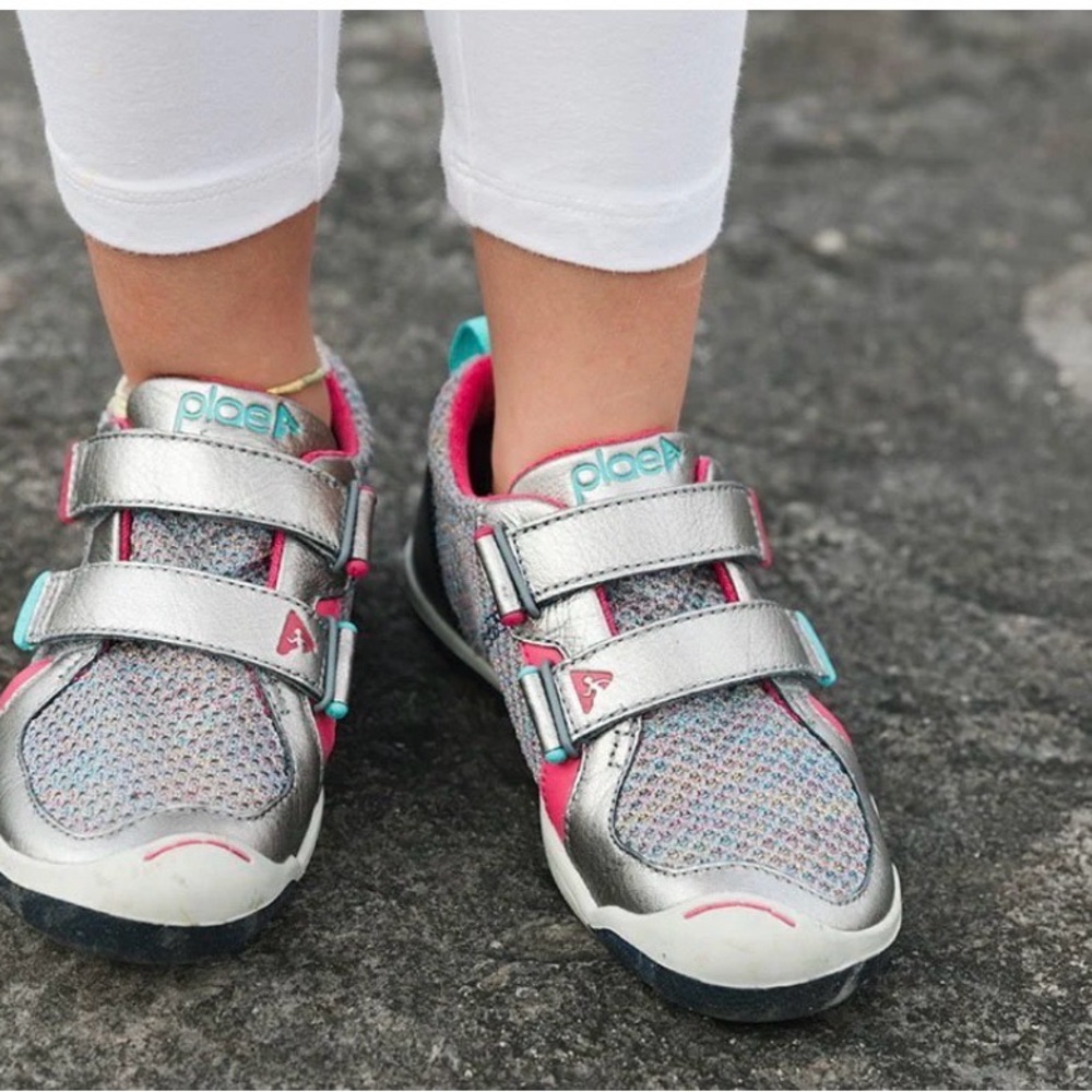 PLAE -Ty - Hematite Kids Metallic Sneakers